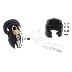 extreme cage de chasteté silicone taille s noir