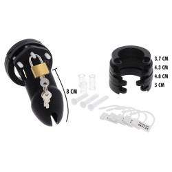 extreme cage de chasteté silicone taille l noir
