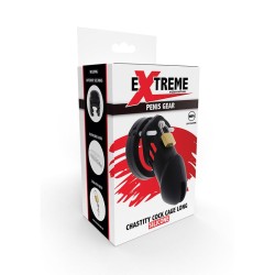 extreme cage de chasteté silicone taille l noir