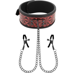 collier édition rouge avec pinces  télémon avec doublure en néoprène