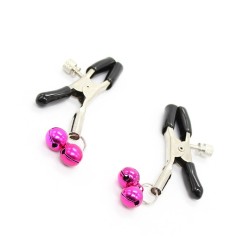 pinces  tétons avec cloche rose