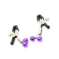 pinces à tétons avec cloche lilas