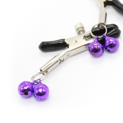 pinces à tétons avec cloche lilas