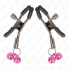 pince à meton double cloche rose 6 cm