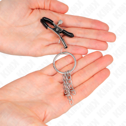 pince a meton o ring et petite chaine argent 6 cm