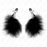 pince à meton plume noir 7 cm