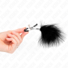 pince à meton plume noir 7 cm