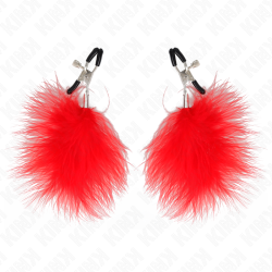 pince à meton plume rouge 7 cm