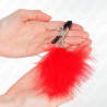 pince à meton plume rouge 7 cm