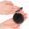 pince a meton boule en fausse fourrure noir 6 cm