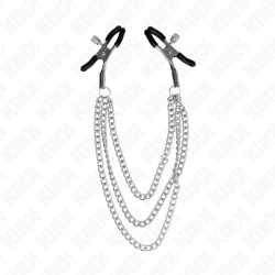 pinces à metelier avec 3 chaînes argent 20-23-28 cm