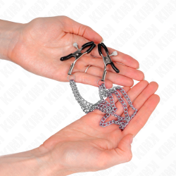 pinces à metelier avec 3 chaînes argent 20-23-28 cm