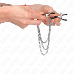 pinces à metelier avec 3 chaînes argent 20-23-28 cm