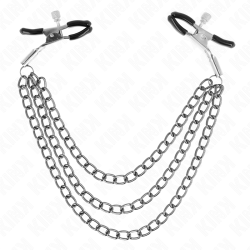 pinces à metelier avec 3 chaînes noires 20-23-28 cm