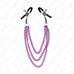 pinces à metelier avec 3 chaînes violet 20-23-28 cm