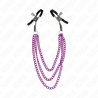 pinces à metelier avec 3 chaînes violet 20-23-28 cm