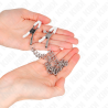 pinces à metelier avec 2 chaînes fines argent 20-23 cm