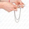 pinces à metelier avec 2 chaînes fines argent 20-23 cm