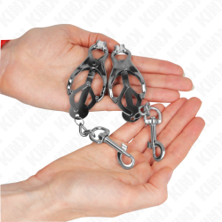 pinces à metelles trèfle japonais avec crochets argent