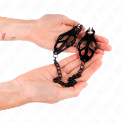 pinces à metelles trèfle japonais avec chaîne noir 30 cm