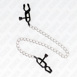 pinces à tamelon chaîne plate argent 30 cm
