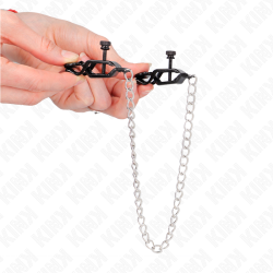 pinces à tamelon chaîne plate argent 30 cm