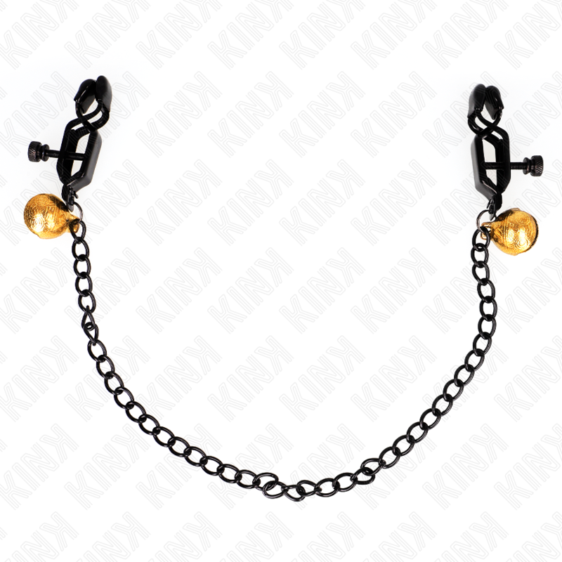 pinces à meton chaîne plate et cloche argent 30 cm
