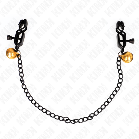pinces à meton chaîne plate et cloche argent 30 cm
