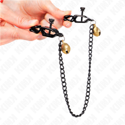 pinces à meton chaîne plate et cloche argent 30 cm