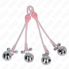 pinces à télépin lumineuses crâne avec anneau cloches réglables rose - argent