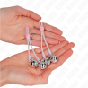 pinces à télépin lumineuses crâne avec anneau cloches réglables rose - argent