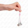 pinces à télépin lumineuses crâne avec anneau cloches réglables rose - argent