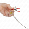 pinces à tamelon et clito bell triple rouge avec chaine 30 cm