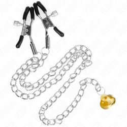 pinces à téléton chaîne avec pendentif corne 30 cm
