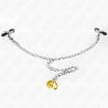 pinces à téléton chaîne avec pendentif corne 30 cm