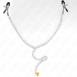 pinces à téléton chaîne avec pendentif corne 30 cm