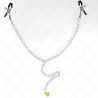 pinces à téléton chaîne avec pendentif corne 30 cm