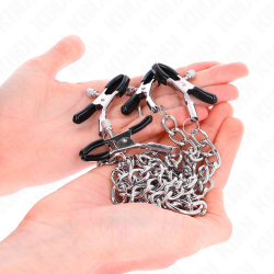 4 pinces à meton chaîne 32 cm avec petites chaînes 14 cm