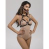 953720 pinces à seins en cuir bondage noires taille unique