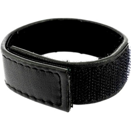 sangle en cuir réglable avec velcro pour pénis noir