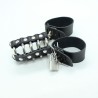 cage  pénis avec anneaux métalliques et sangle en cuir