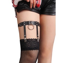 953744 jarretelle punk en cuir ajustable noir taille unique