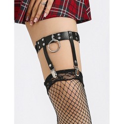 953744 jarretelle punk en cuir ajustable noir taille unique