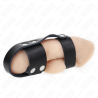 anneau de cage à pénis en cuir avec séparateur de balles réglable