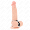 double anneau pénis 3,8 cm à 5 cm connecté par cuir