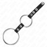 double anneau pénis 3,8 cm à 5 cm connecté par cuir