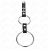 double anneau pénis 3,8 cm à 5 cm connecté par cuir