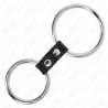 double anneau pénis en métal de 3,7 cm à 5 cm relie par sangle en cuir modèle 2