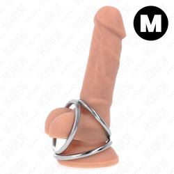 anneau pénis en métal triple chrome 3,8 cm à 5 cm modèle 2