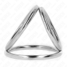 anneau pénis en métal triple chrome 3,8 cm à 5 cm modèle 2